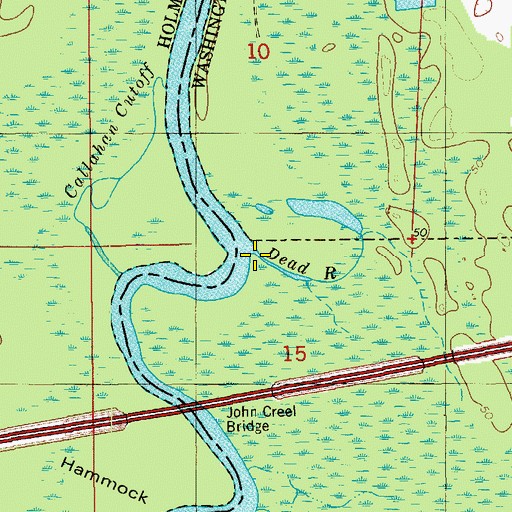 Topographic Map of Dead River, FL