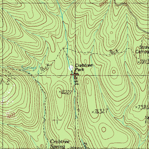 Topographic Map of Crabtree Park, AZ