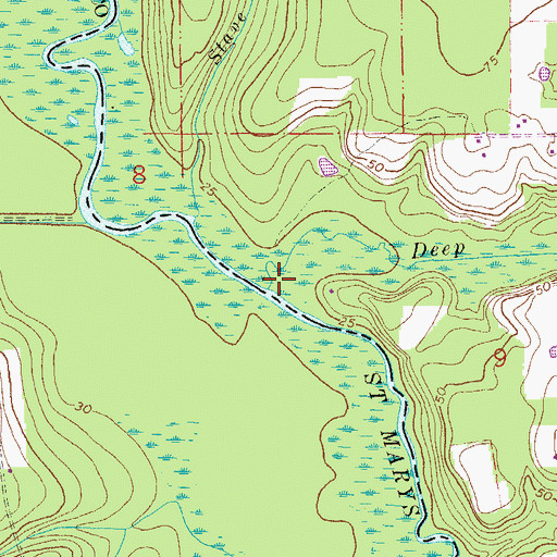 Topographic Map of Deep Creek, FL