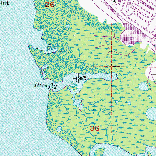 Topographic Map of Deerfly Bay, FL