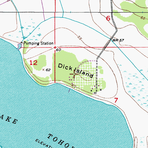 Topographic Map of Dick Island, FL