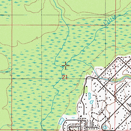 Topographic Map of Double Branch, FL