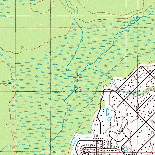 Topographic Map of Double Branch, FL