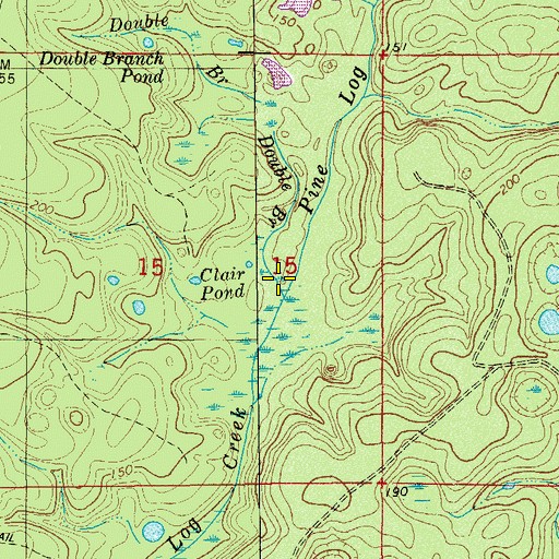 Topographic Map of Double Branch, FL