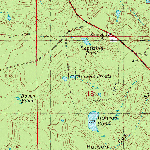 Topographic Map of Double Ponds, FL