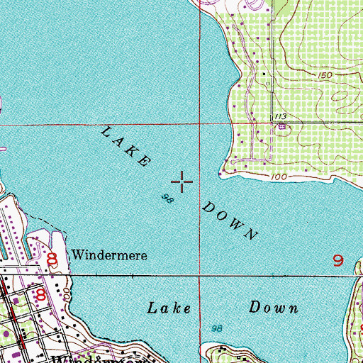 Topographic Map of Lake Down, FL