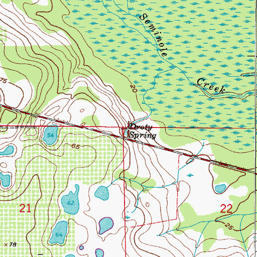 Topographic Map of Droty Spring, FL