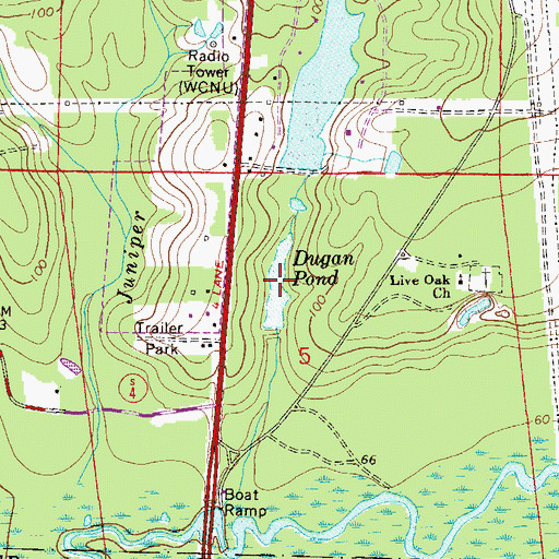 Topographic Map of Dugan Pond, FL