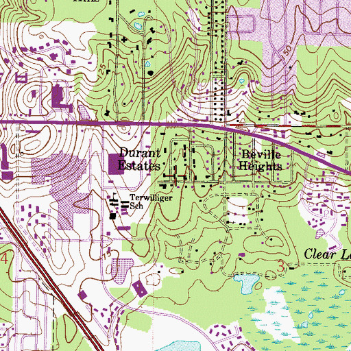 Topographic Map of Durant Estates, FL