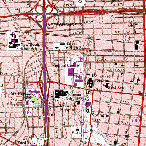 Topographic Map of University of Florida Health Jacksonville, FL
