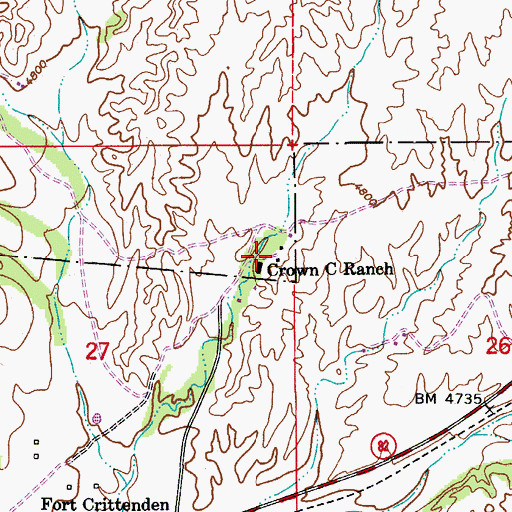 Topographic Map of Crown C Ranch, AZ