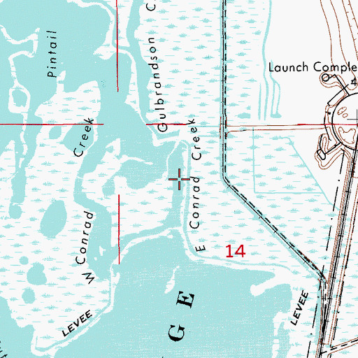 Topographic Map of East Conrad Creek, FL