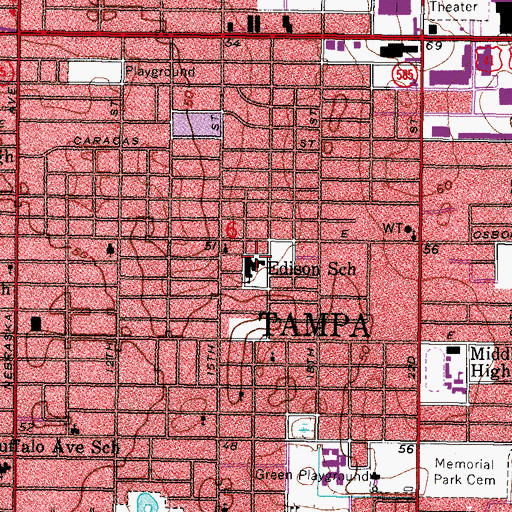 Topographic Map of Edison Elementary School, FL