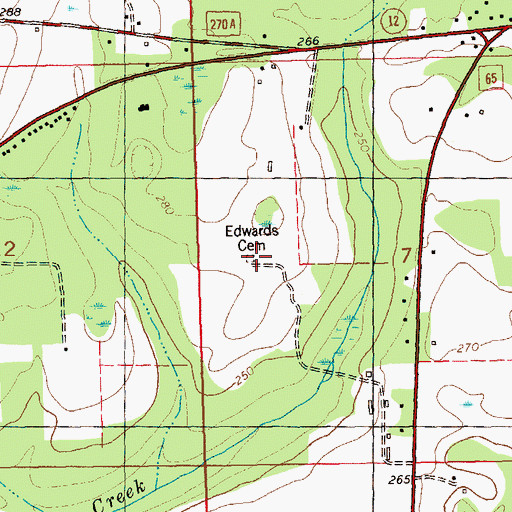 Topographic Map of Edwards Cemetery, FL