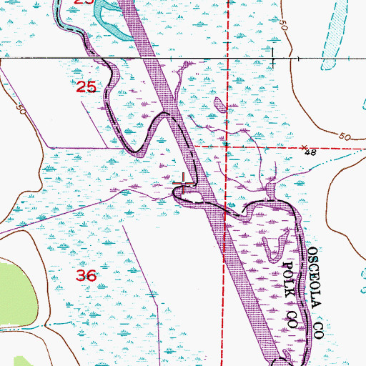 Topographic Map of Eightmile Slough, FL