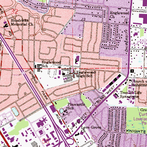 Topographic Map of Englewood High School, FL