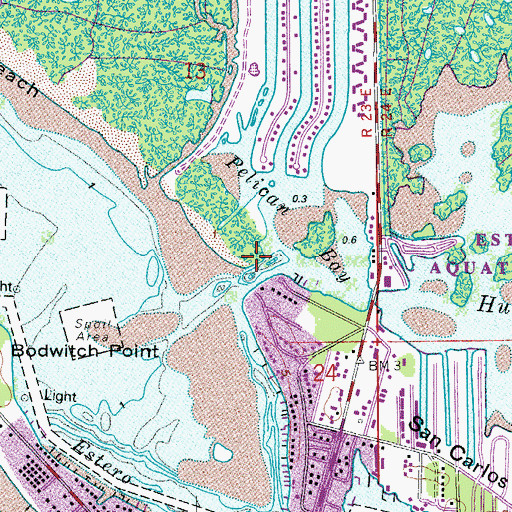 Topographic Map of Estero Pass, FL