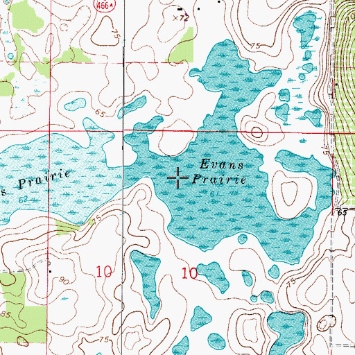 Topographic Map of Evans Prairie, FL
