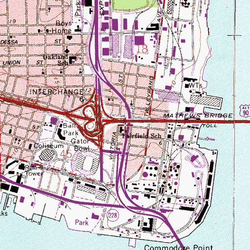 Topographic Map of Fairfield School, FL