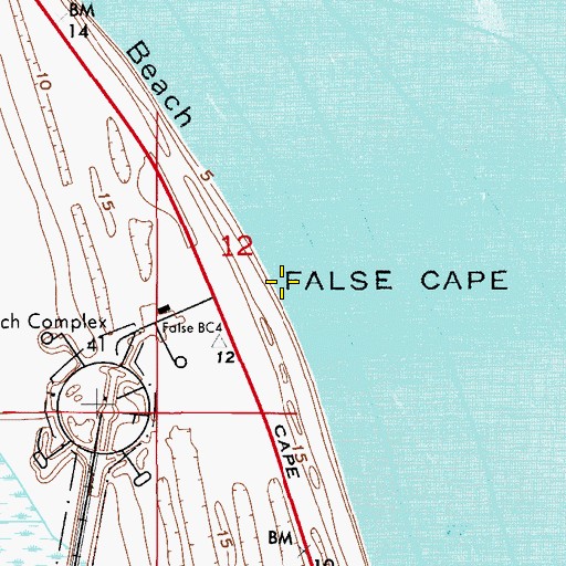 Topographic Map of False Cape, FL