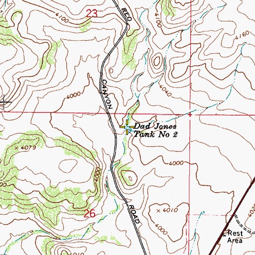 Topographic Map of Dad Jones Tank Number Two, AZ