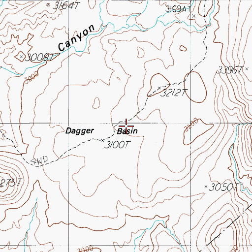 Topographic Map of Dagger Basin, AZ