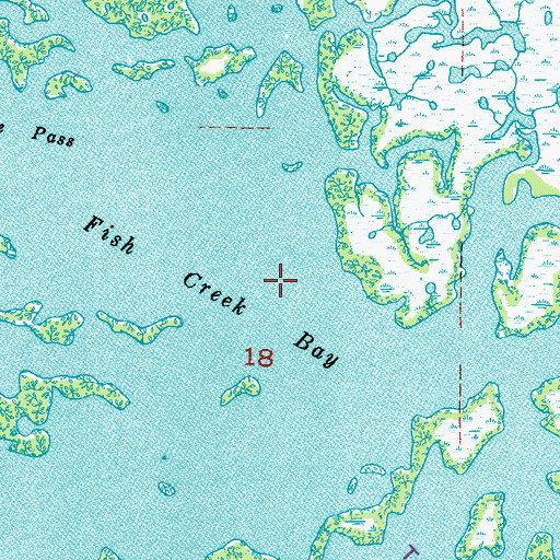 Topographic Map of Fish Creek Bay, FL