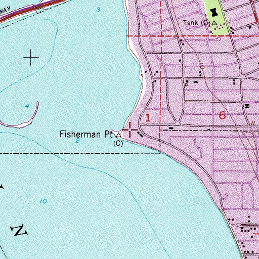 Topographic Map of Fisherman Point, FL