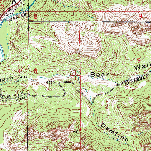 Topographic Map of Damfino Canyon, AZ