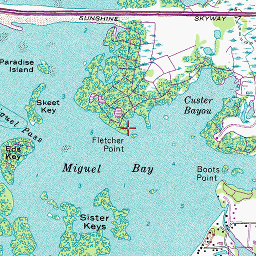 Topographic Map of Fletcher Point, FL