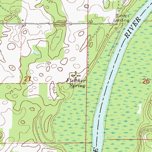 Topographic Map of Fletcher Spring, FL