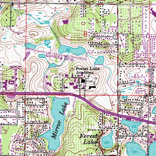 Topographic Map of Forest Lake Academy, FL