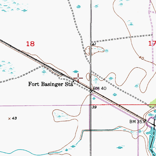 Topographic Map of Fort Basinger Station, FL