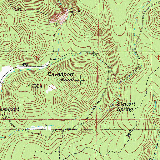 Topographic Map of Davenport Knoll, AZ
