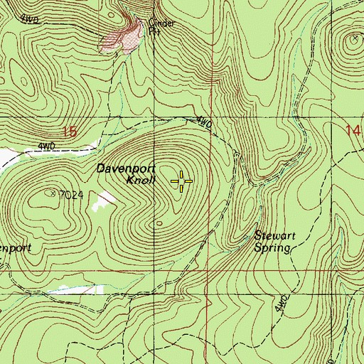Topographic Map of Davenport Knoll, AZ