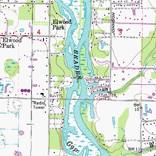 Topographic Map of Gap Creek, FL