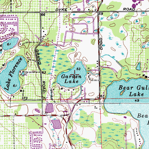 Topographic Map of Garden Lake, FL