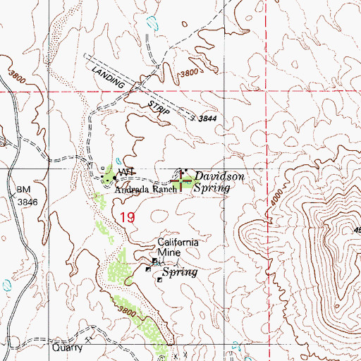Topographic Map of Davidson Spring, AZ
