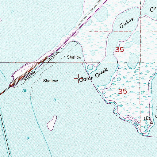 Topographic Map of Gator Creek, FL