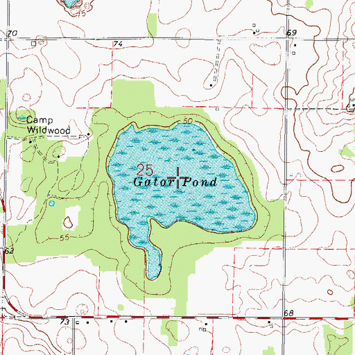 Topographic Map of Gator Pond, FL
