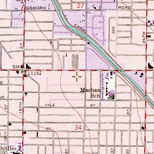 Topographic Map of Phoenix Children's Hospital, AZ