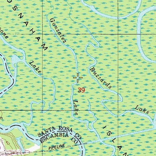 Topographic Map of Gonzalez Lake, FL