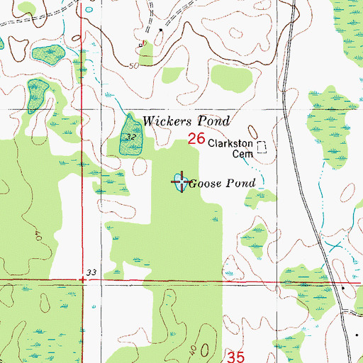 Topographic Map of Goose Pond, FL
