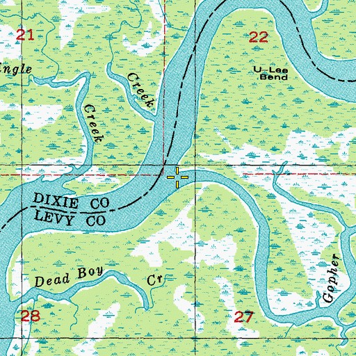 Topographic Map of Gopher River, FL