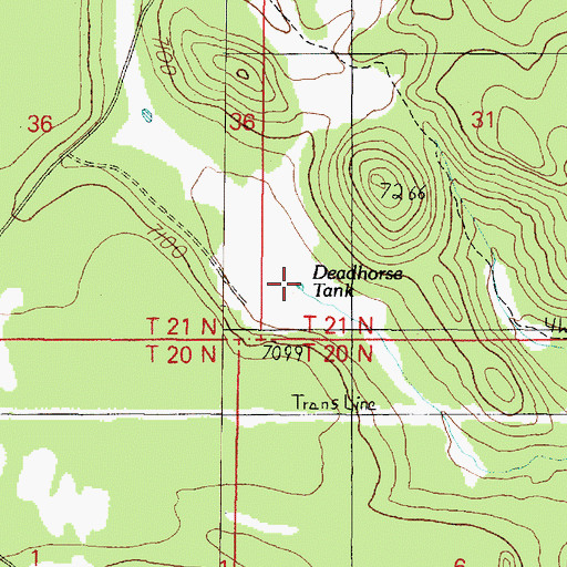 Topographic Map of DeadHorse Tank, AZ