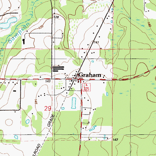 Topographic Map of Graham, FL