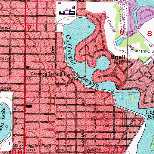 Topographic Map of Granada Terrace Park, FL