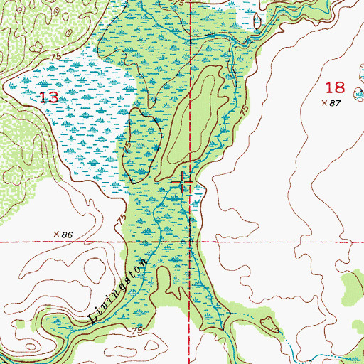 Topographic Map of Grassy Creek, FL