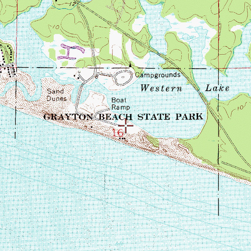 Topographic Map of Grayton Beach State Park, FL
