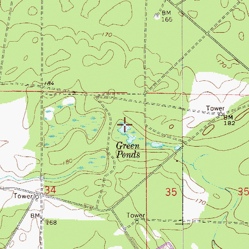 Topographic Map of Green Pond, FL